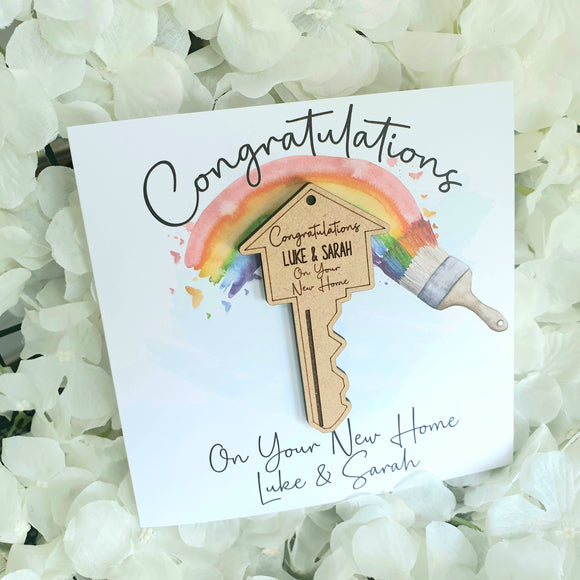 Personalised Congratulations On Your New Home Keepsake Key Magnet Card