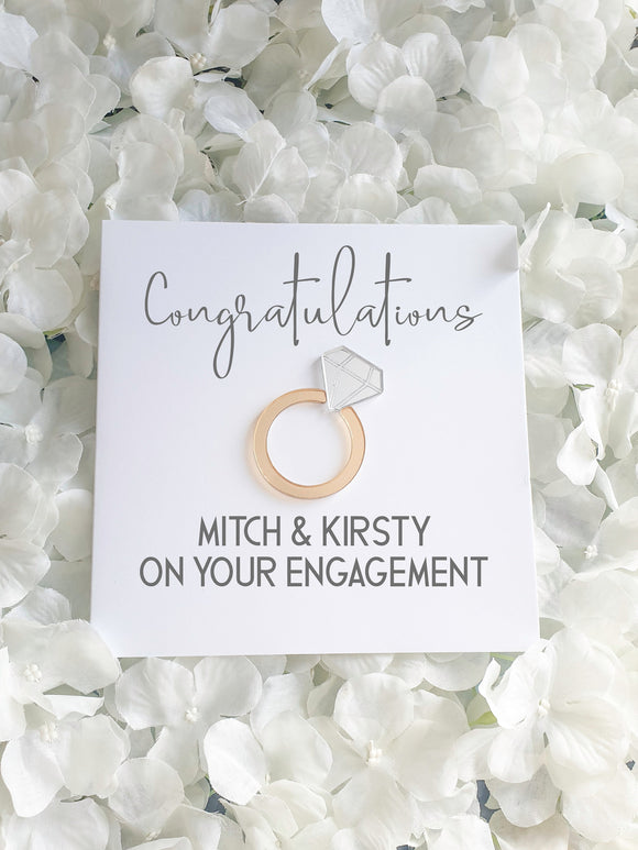 Personalised Congratulations On Your Engagement Keepsake Card