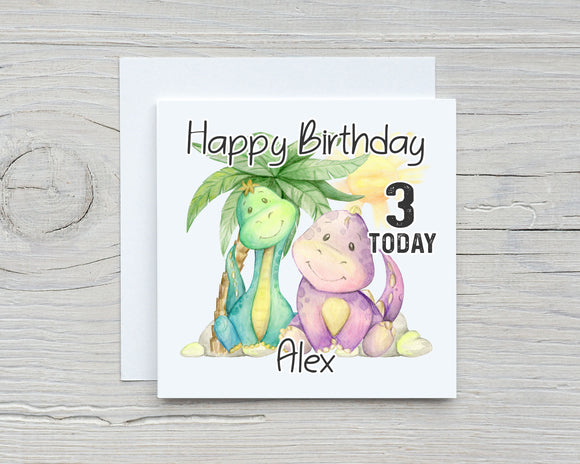 Personalised Dinosaur Age Birthday Card