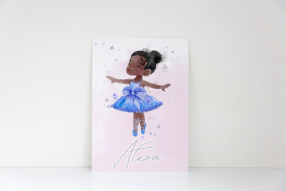 Personalised Children's Ballerina Print - Perfect For Kid's - Christmas Gifts - Bedroom Decor - Letterbox Gift - Perfect To Frame