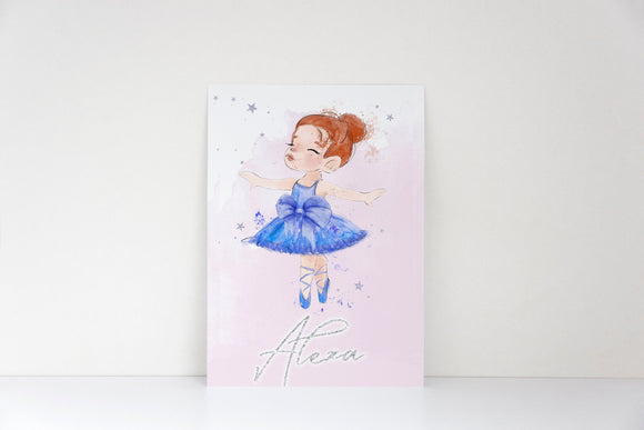 Personalised Children's Ballerina Print - Perfect For Kid's - Christmas Gifts - Bedroom Decor - Letterbox Gift - Perfect To Frame