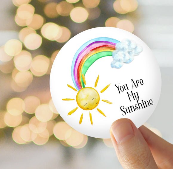 You Are My Sunshine Rainbow Vinyl Sticker - Positive Quote Weatherproof Sticker - Happy Gift - Send Direct Letterbox Gift
