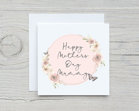 Personalised Happy Mothers Day Card - Floral Design