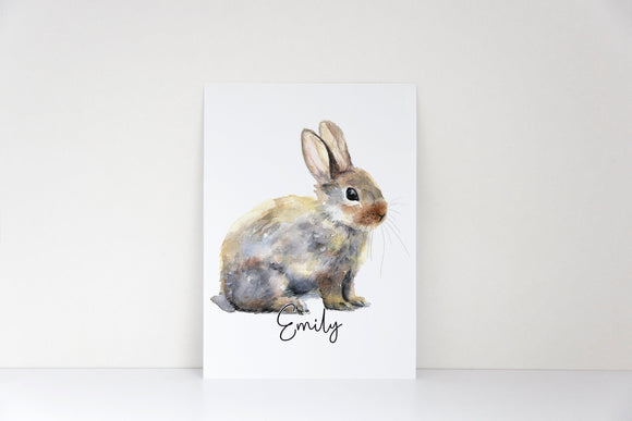 Personalised Bunny Rabbit Print - Personalised Print - Kids Bedroom Decor - Childs Room
