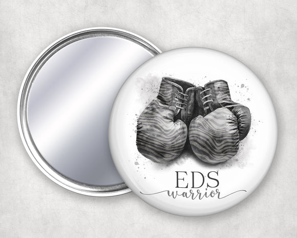 EDS Awareness Mirror - Ehlers Danlos Syndrome Warrior Compact Make Up Mirror - Perfect Zebra Print Accessory For Bag